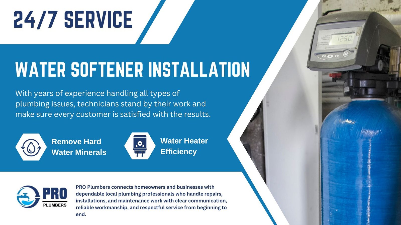 Water softener installation in Glendale, CA